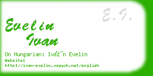 evelin ivan business card